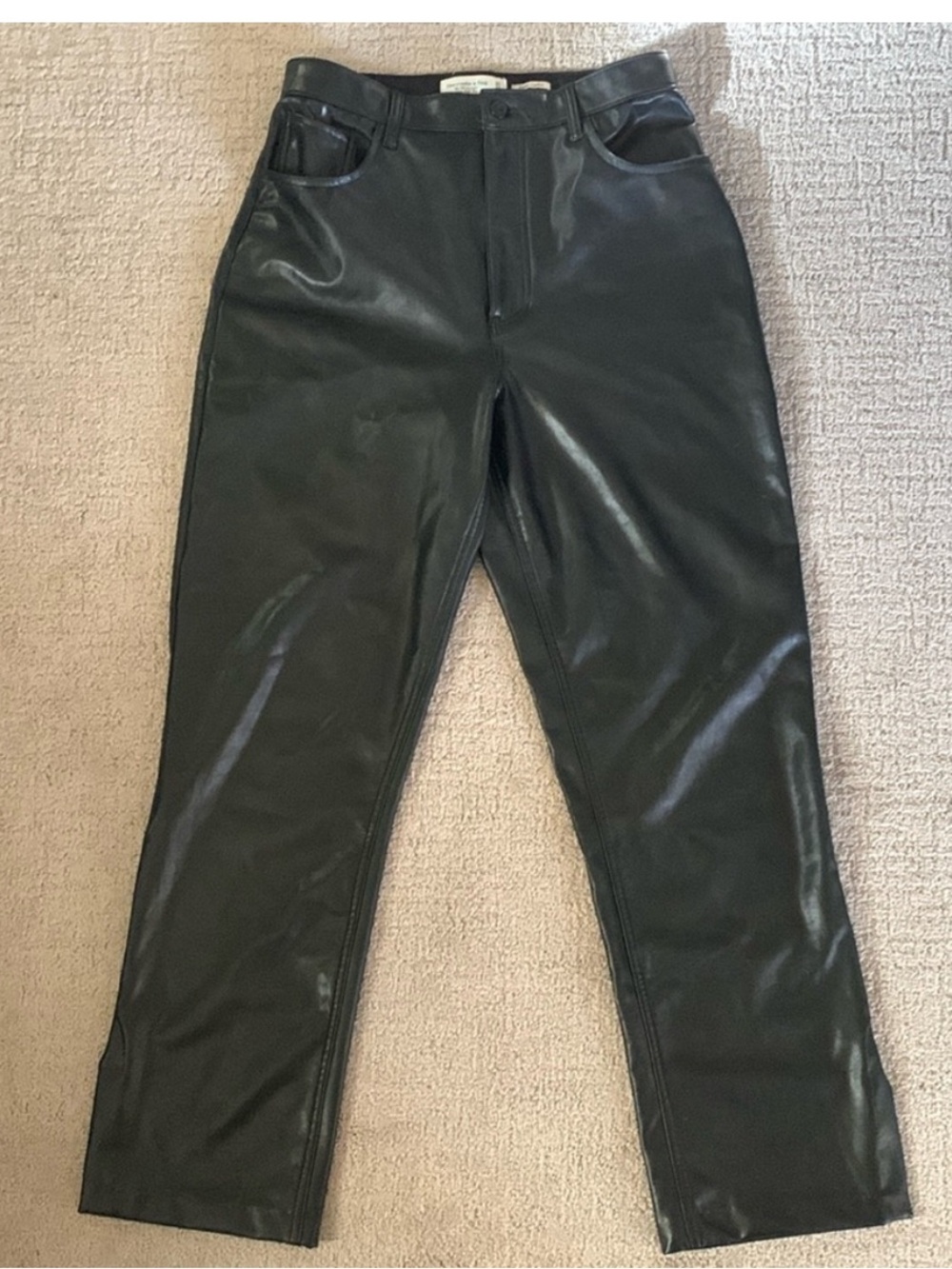 Black Vegan Leather High-Waist Pants